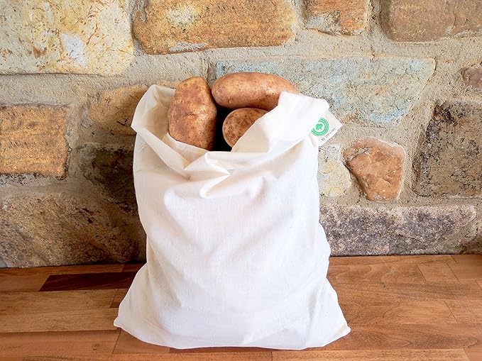 Muslin Produce Storage Bags - Almond Milk Bags - Reusable grocery bags cotton drawstring - Candy Bag - Breathable Muslin Organic Cotton Reusable Produce Bags - Set of 3 (3, Medium - 10"x12")