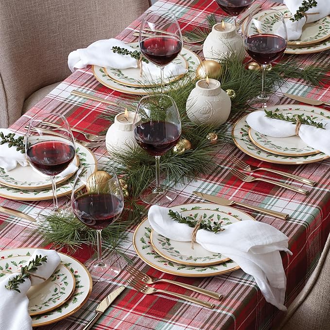 Lenox 883430 Holiday 3-Piece Place Setting, Christmas Set, Hosting, Red & Green
