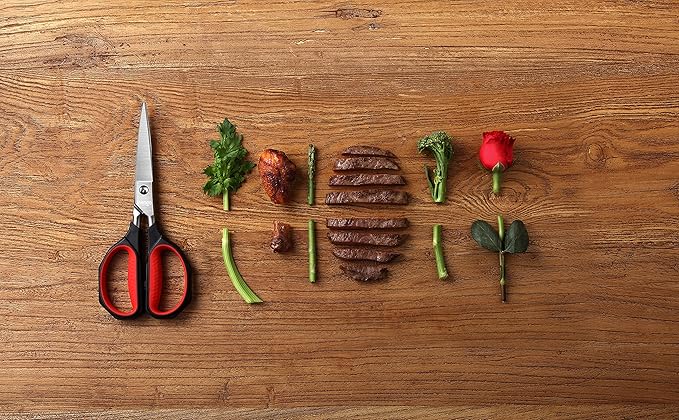 LIVINGO Kitchen Shears Heavy Duty: Cooking Scissors Dishwasher Safe Come Apart Sharp Forged Stainless Steel Blade Utility Food All Purpose for Cutting Poultry Chicken Meat Bones Vegetable, 8.5 inches